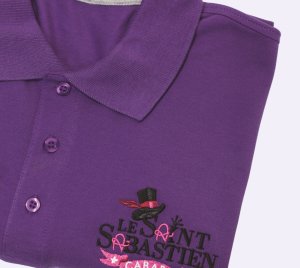 Polo coton violet - coupe H ou coupe F - S à XXXL (à choisir sur place)